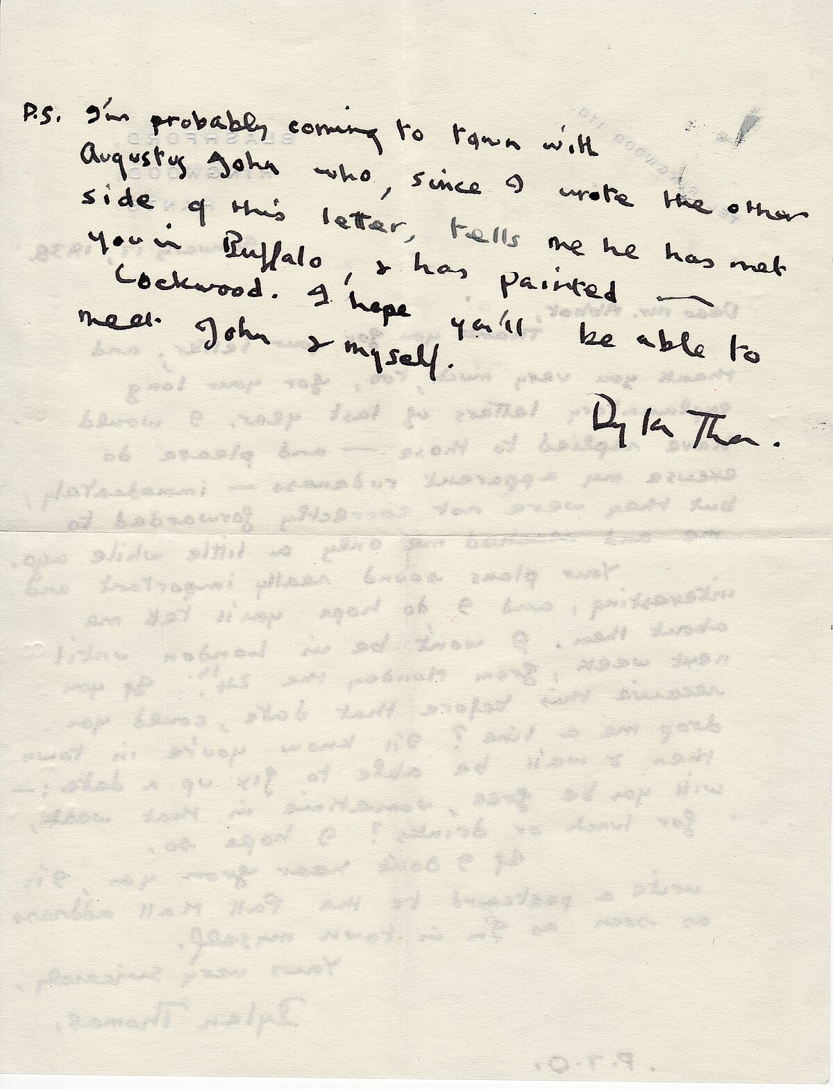Llythyr oddi wrth Dylan Thomas i C.D. Abbott, 17 Ionawr 1938.