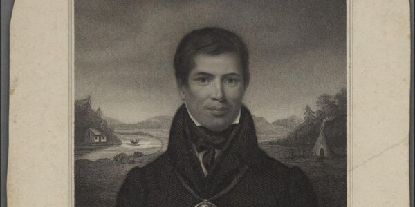 Kahkewāquonāby Peter Jones cenhadwr i'r Chippeway Indians, Gogledd Canada, Gogledd America