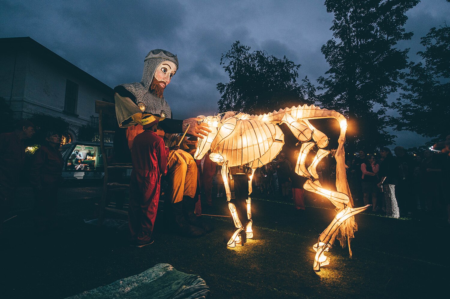 Large puppet of Yr Arglwydd Rhys in Aberteifi
