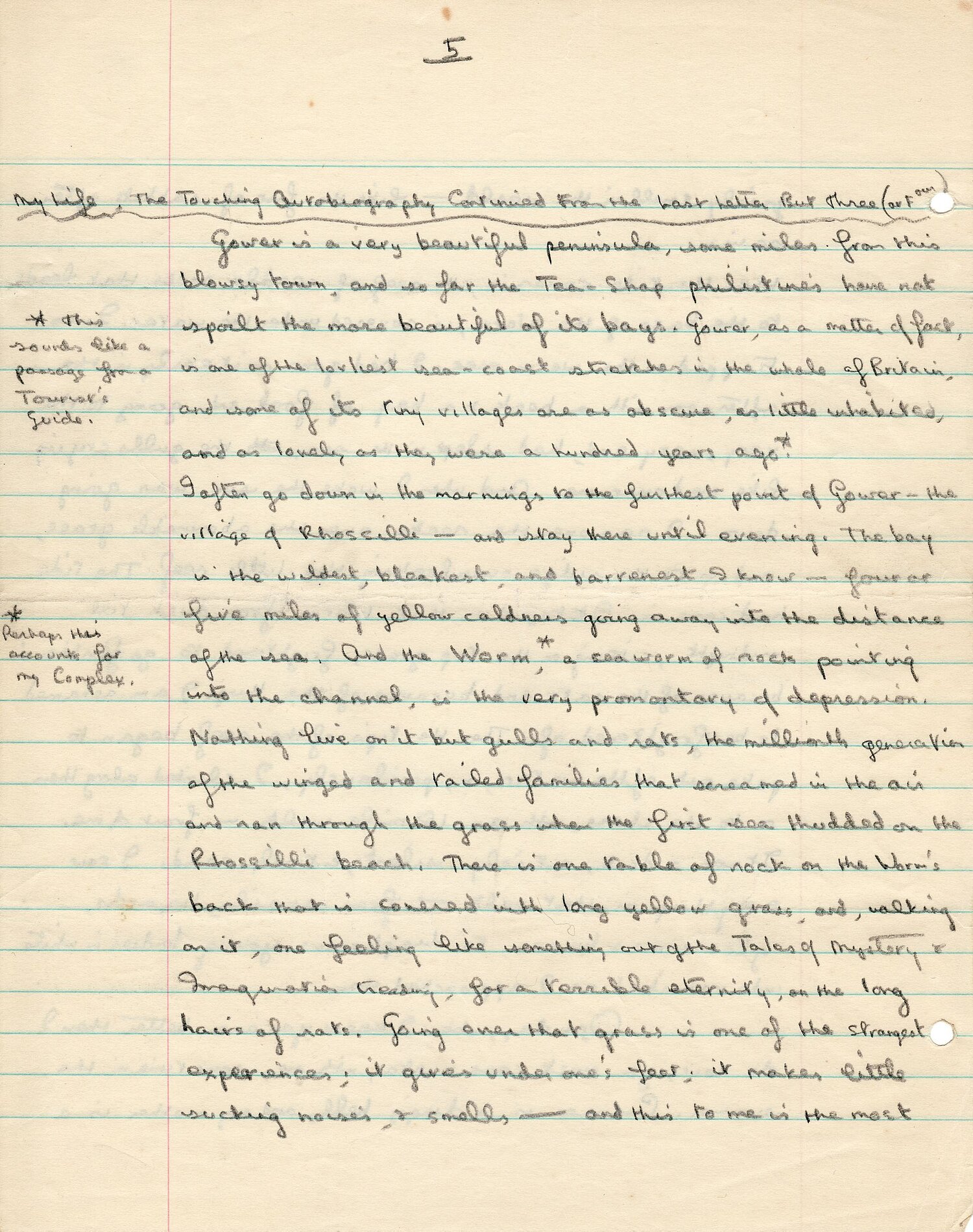 Detholiad o lythyr anfonodd Dylan Thomas at Pamela Hansford Johnson, 1933/1934.