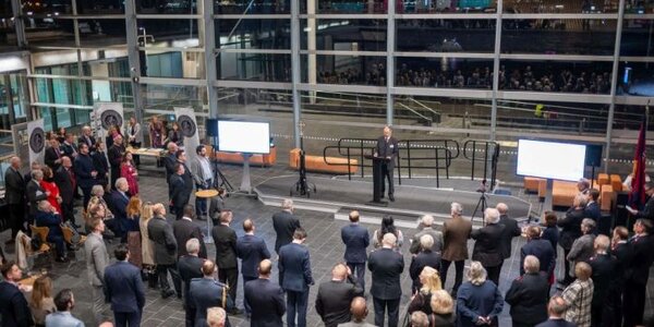 Timothy Cutts addressing the 2024 St David's Parliamentary Prayer Breakfast at the Senedd