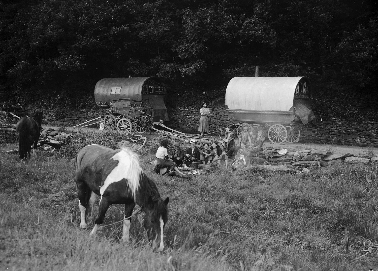 Gypsies camping probably Swansea