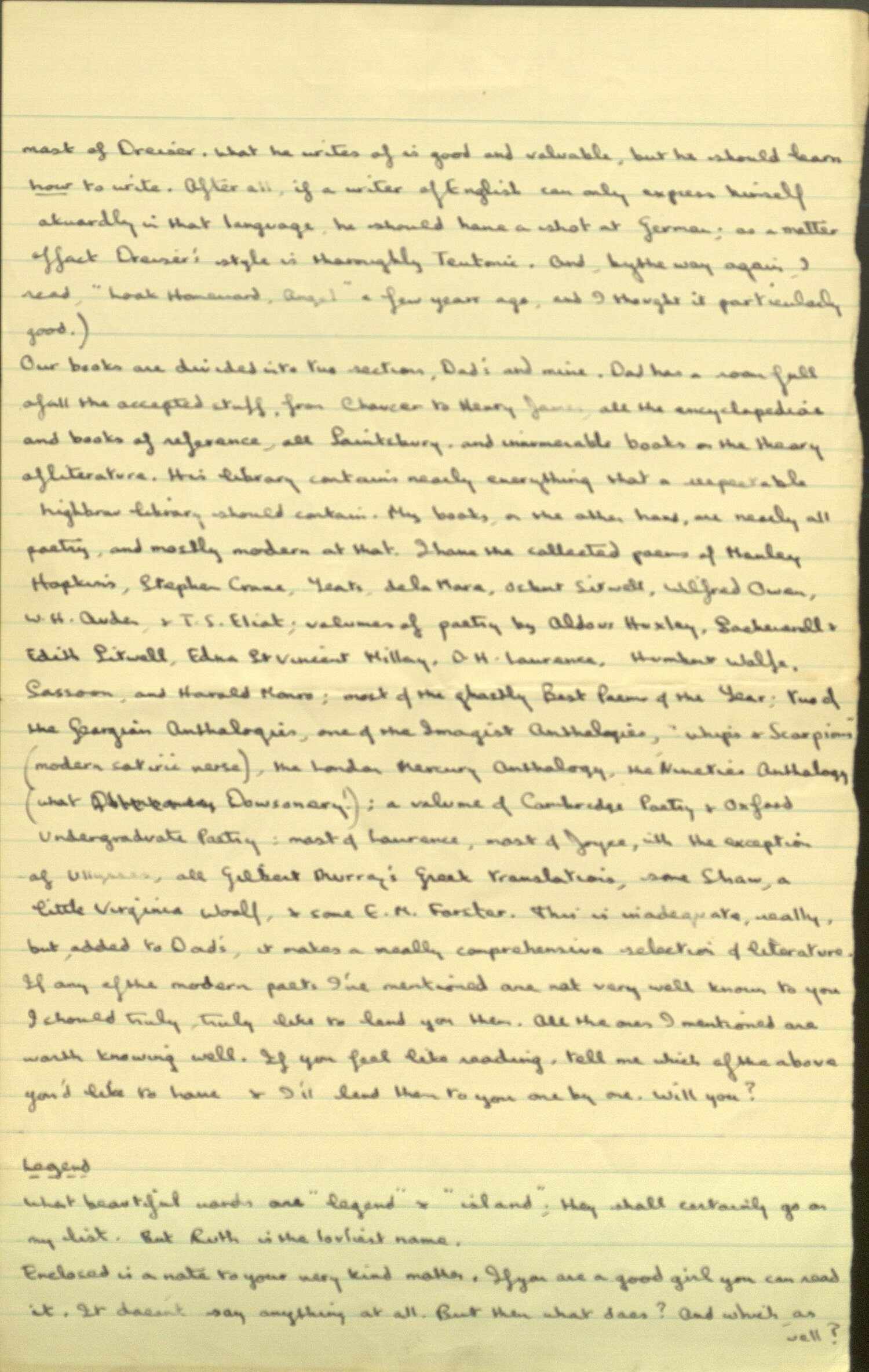 Detholiad o lythyr anfonodd Dylan Thomas at Pamela Hansford Johnson, 25 Rhagfyr 1933.