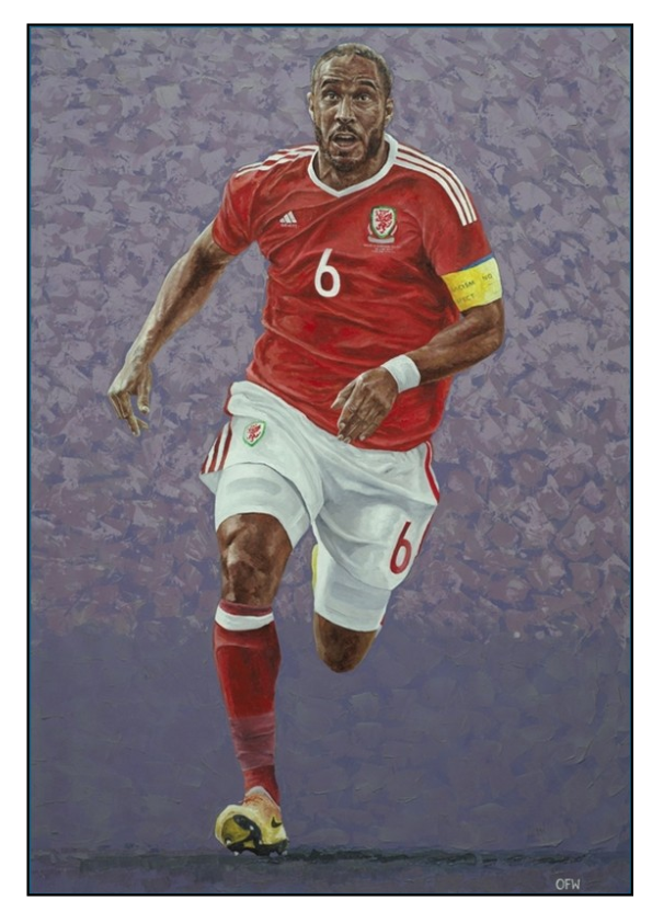 Paentiad o Ashley Williams gan Owain Fôn Williams