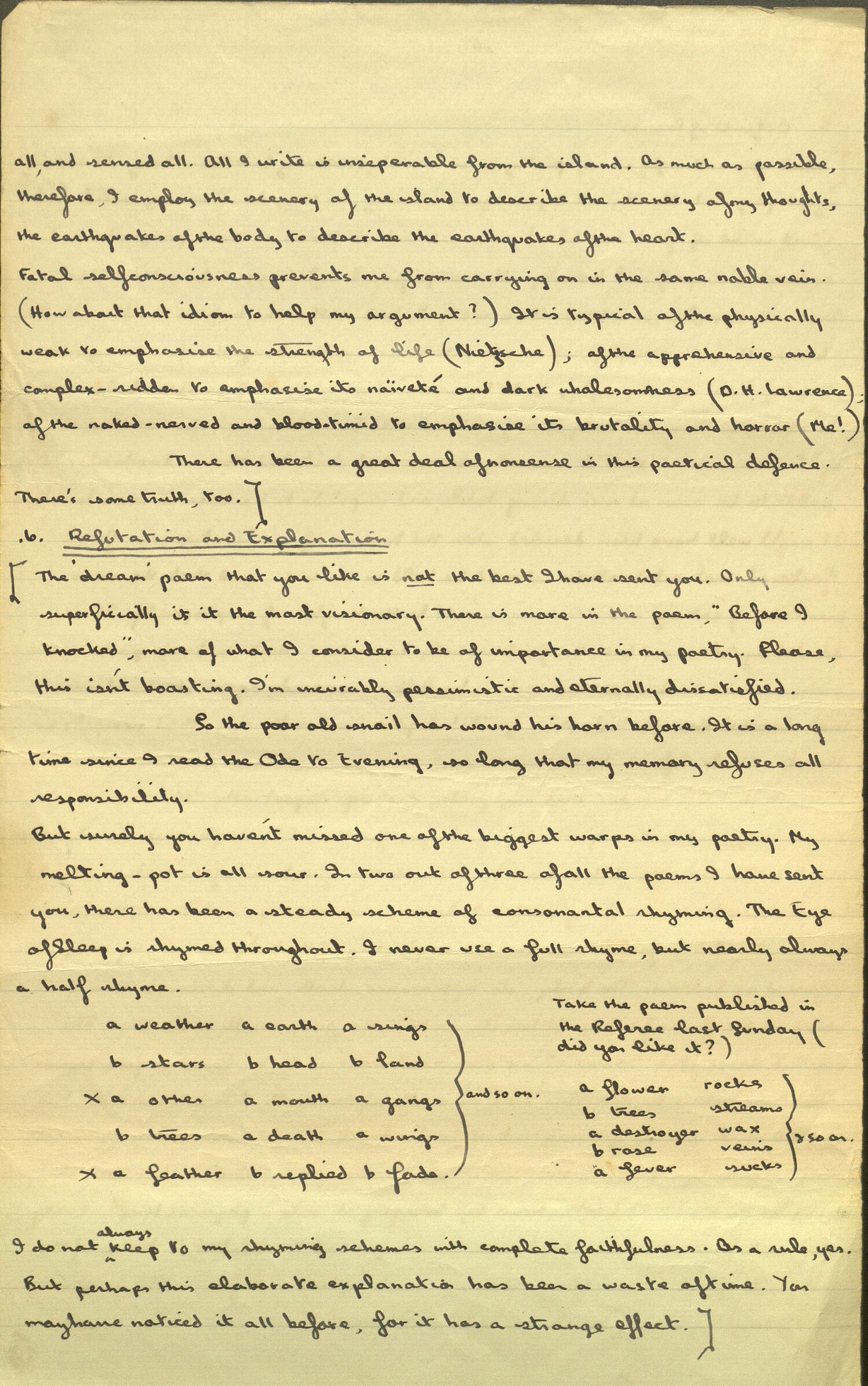 Detholiad o lythyr anfonodd Dylan Thomas at Pamela Hansford Johnson, Tachwedd 1933.