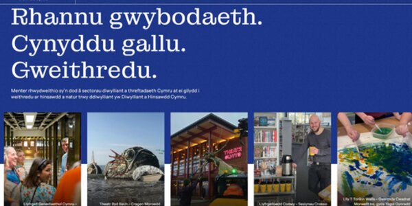 Sceenshot of Culture and Climate Cymru website