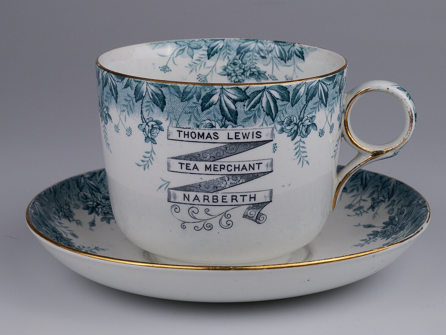 Giant teacup advertising Thomas Lewis, Tea Merchants, Narberth
