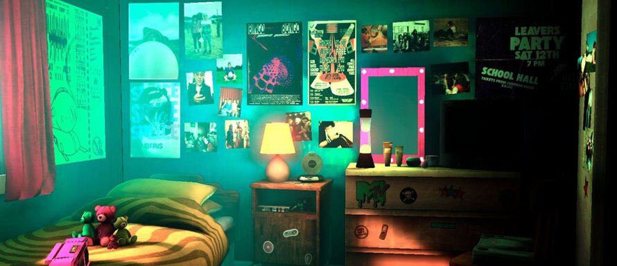 A VR image of a bedroom.