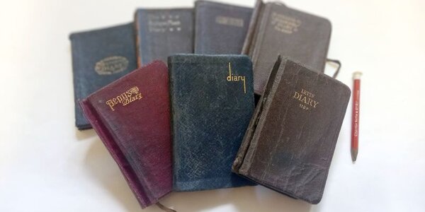 Detholiad o ddyddiaduron bach oedd yn eiddo i ac yn cael eu defnyddio gan Alfred Janes, 1944-1955