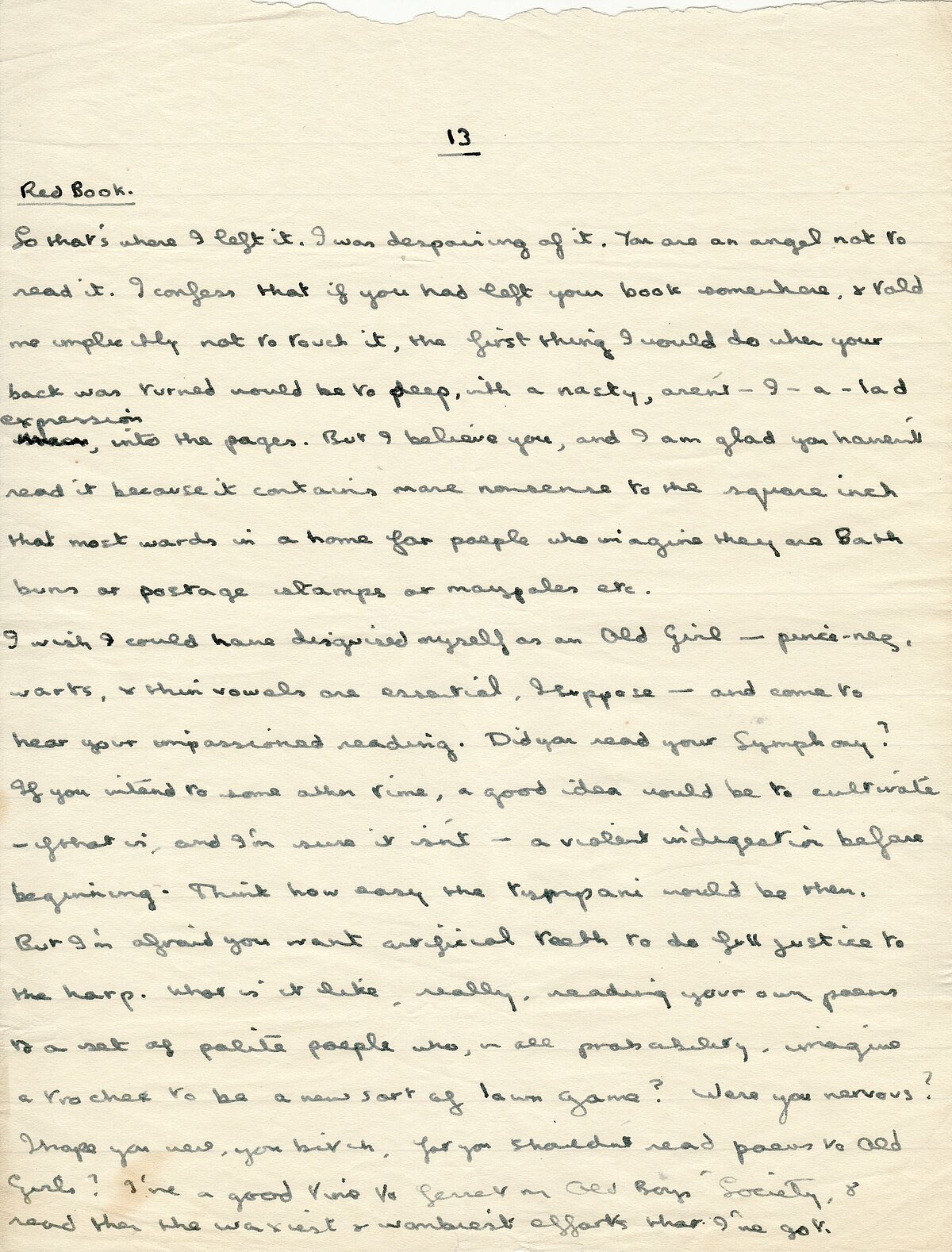 Detholiad o lythyr anfonodd Dylan Thomas at Pamela Hansford Johnson, 2 Mai 1934.
