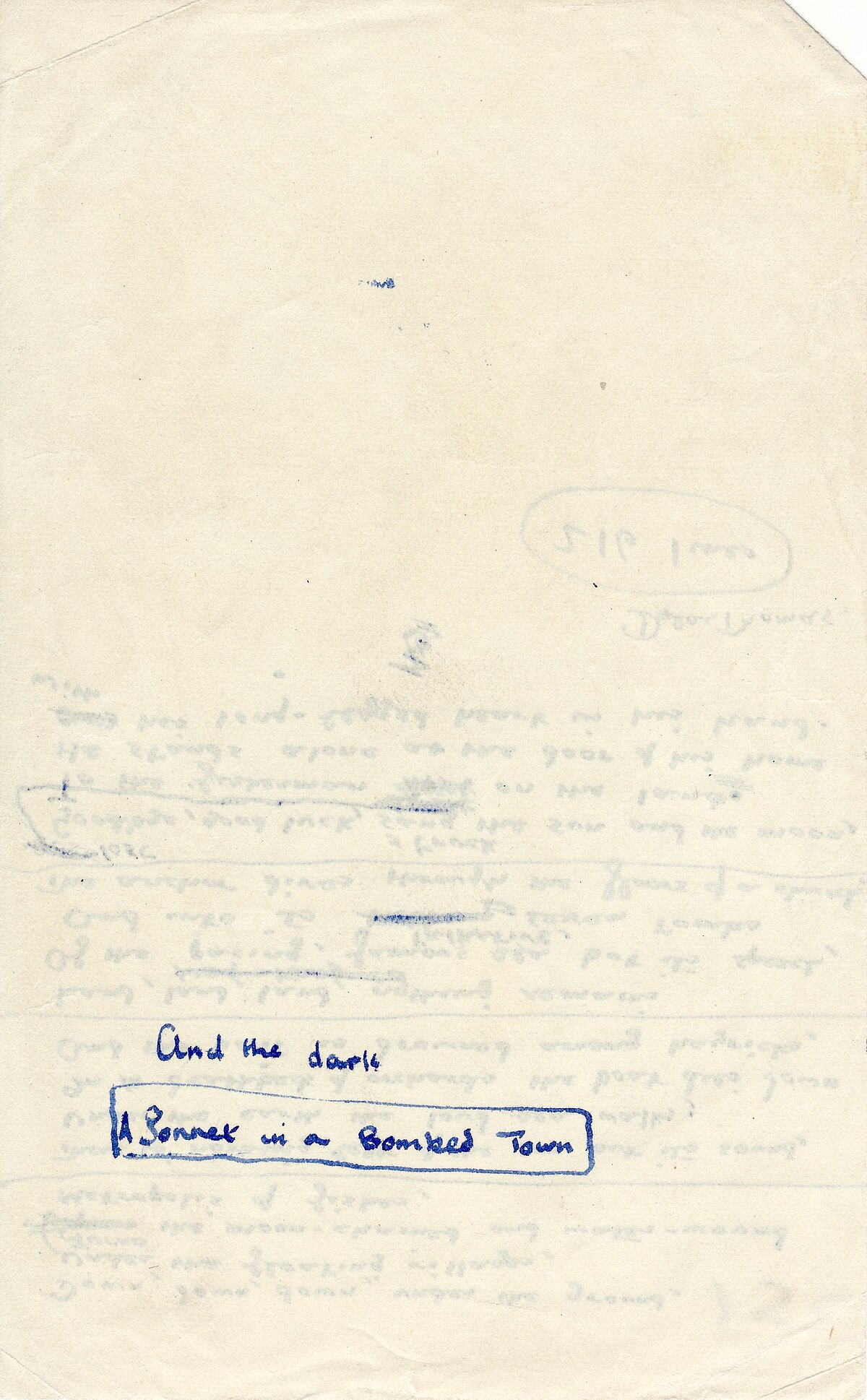 Detholiad o'r gerdd 'Ballad of the Long Legged Bait', 1940.