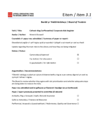 3.1 Cofrestr Risg Corfforaethol