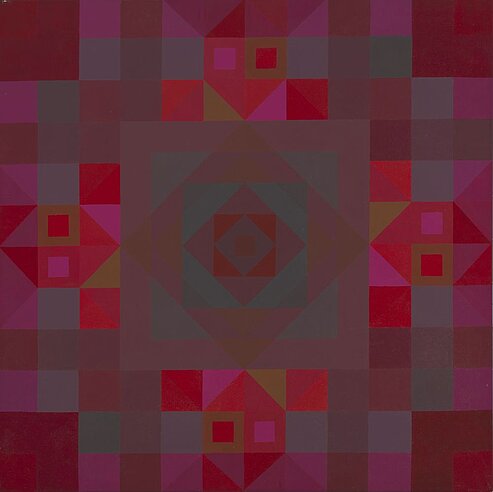 'Yantra Coch / Red Yantra', ca. 1968 (Acrylig ar gynfas/Acrylic on canvas)