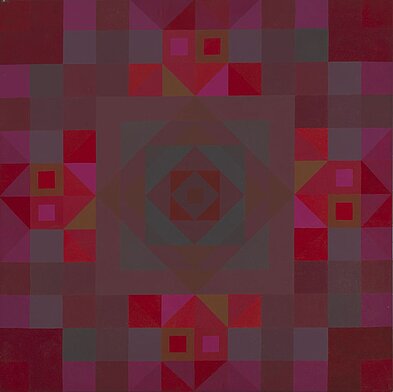 'Yantra Coch / Red Yantra', ca. 1968 (Acrylig ar gynfas/Acrylic on canvas)