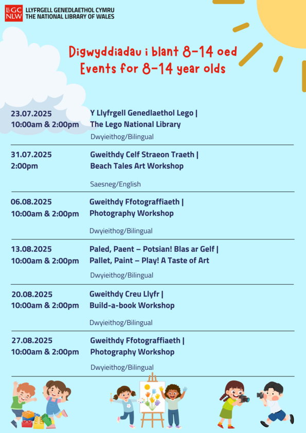 [Translate to Cymraeg:] Programme of events for 8-14 year olds