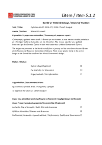 5.1.2 Cyllideb ddrafft 2026-27