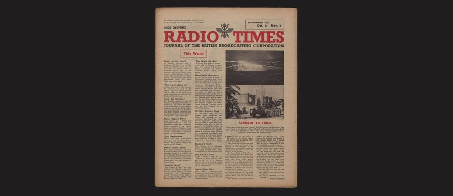 A scan of a the front page of the Radio Times, Oct. 29 1943. Featured on the page is a listing for the Cairo Eisteddfod which is referenced in this blog post.